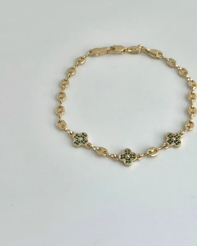 Pulsera Gucci 3 Van Cleff CRN Verde R 18 cm