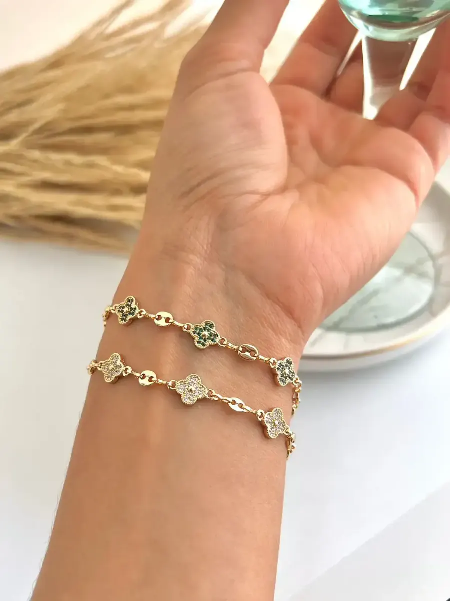 Pulsera Gucci 3 Van Cleff CRN Verde R 18 cm — foto 2