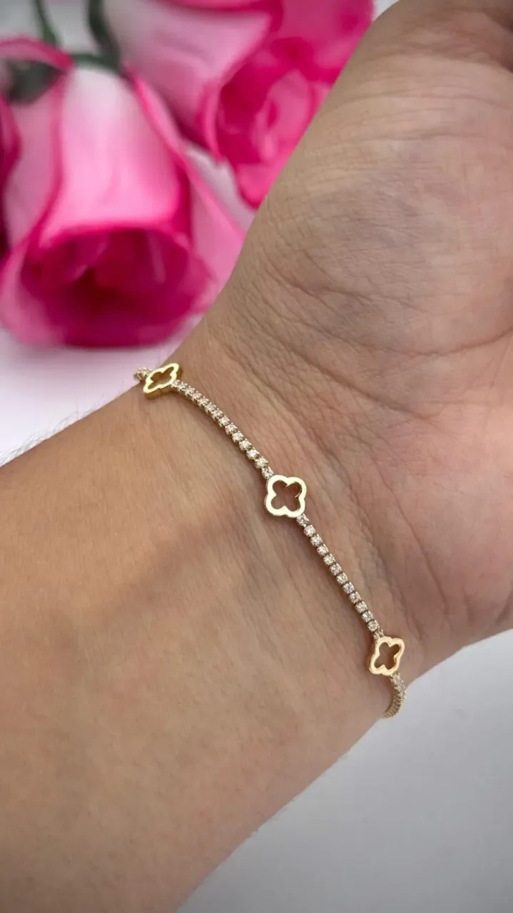 Pulsera Tennis 3 Van Cleff 17 cm