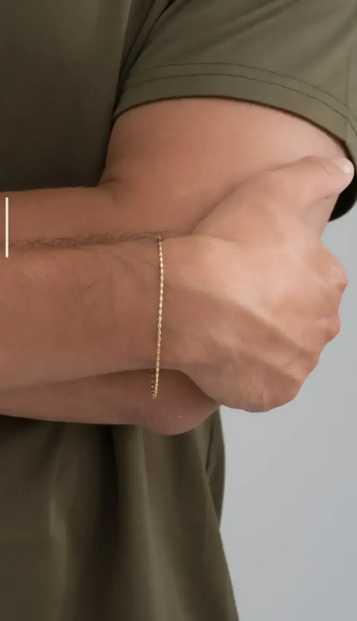Pulsera Tube Gold Italiana 19,5 cm